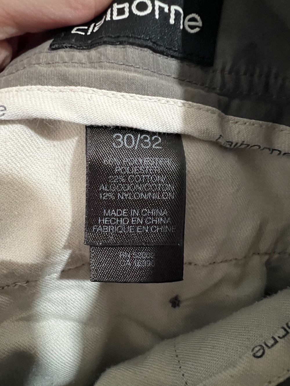 Vintage Claiborne Men’s Chino Trousers 29” Waist Taupe Gray - Picture 8 of 9